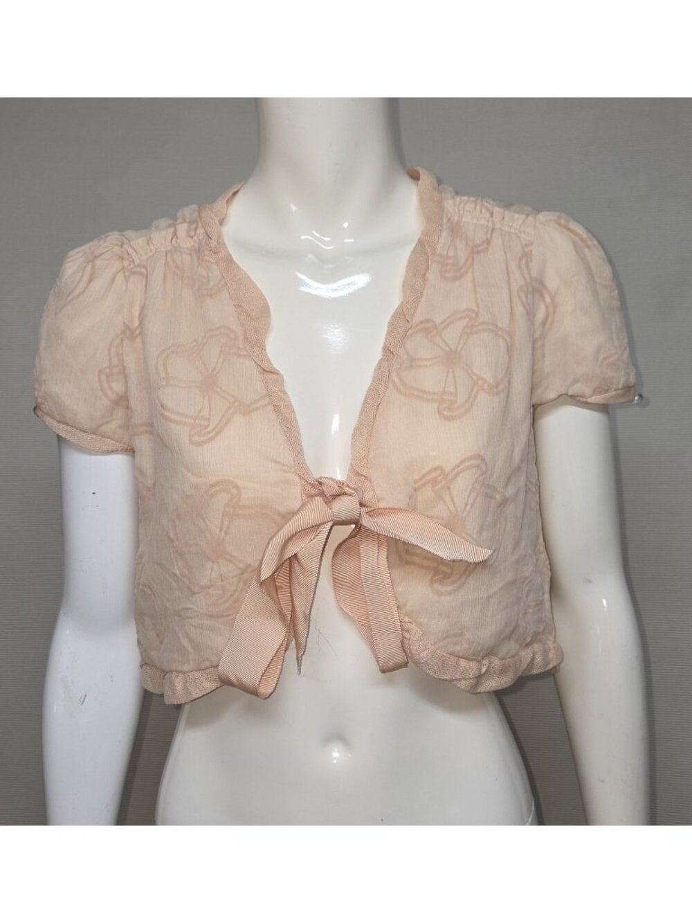 Marc Jacobs Tie Front crop top 100% Silk. Size 8 New with Tag